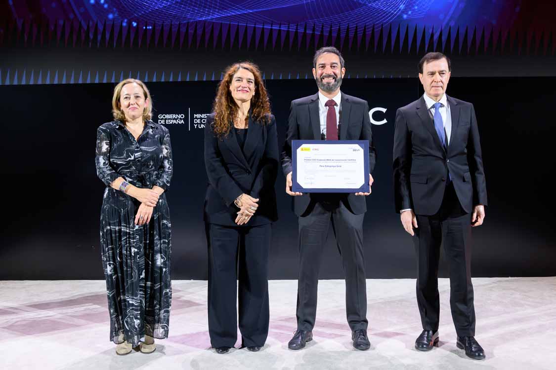 Pere Estupinyà en la ceremonia de los III Premios y Ayudas CSIC-Fundación BBVA de Comunicación Científica